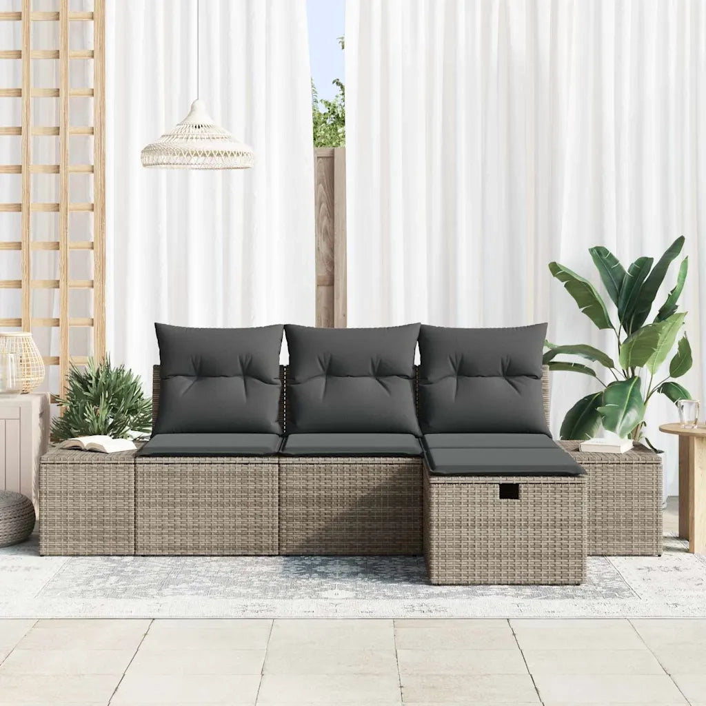 Set di divani con cuscino 4 pcs polyrattan