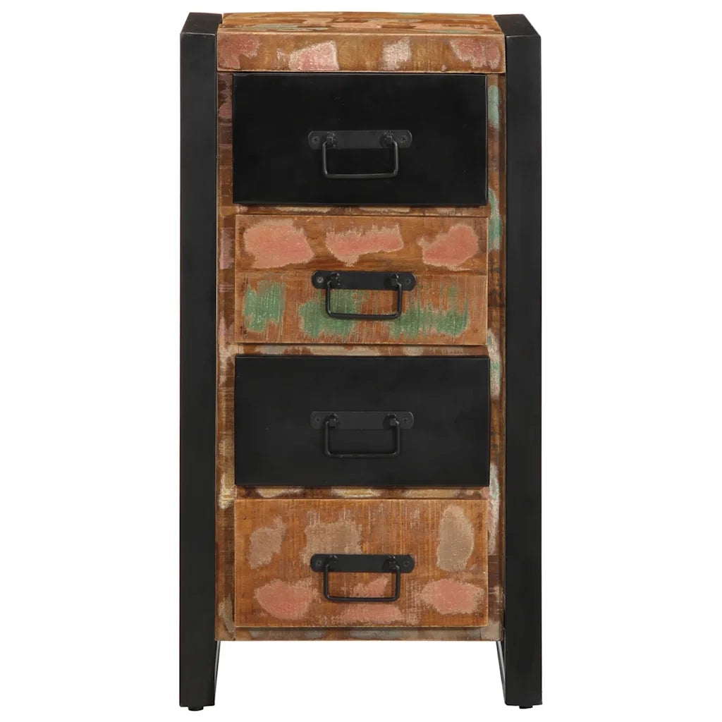 Cassettiera Multicolore 40x40x75 cm Legno Massello di Recupero 4013582
