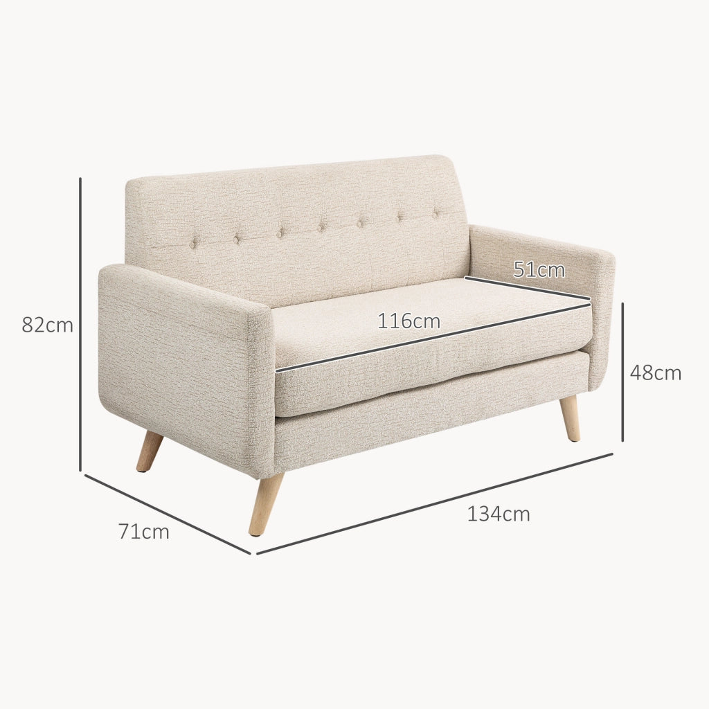 Divano 2 posti ¨C Minimal ¨C Tessuto Beige 134x71x82