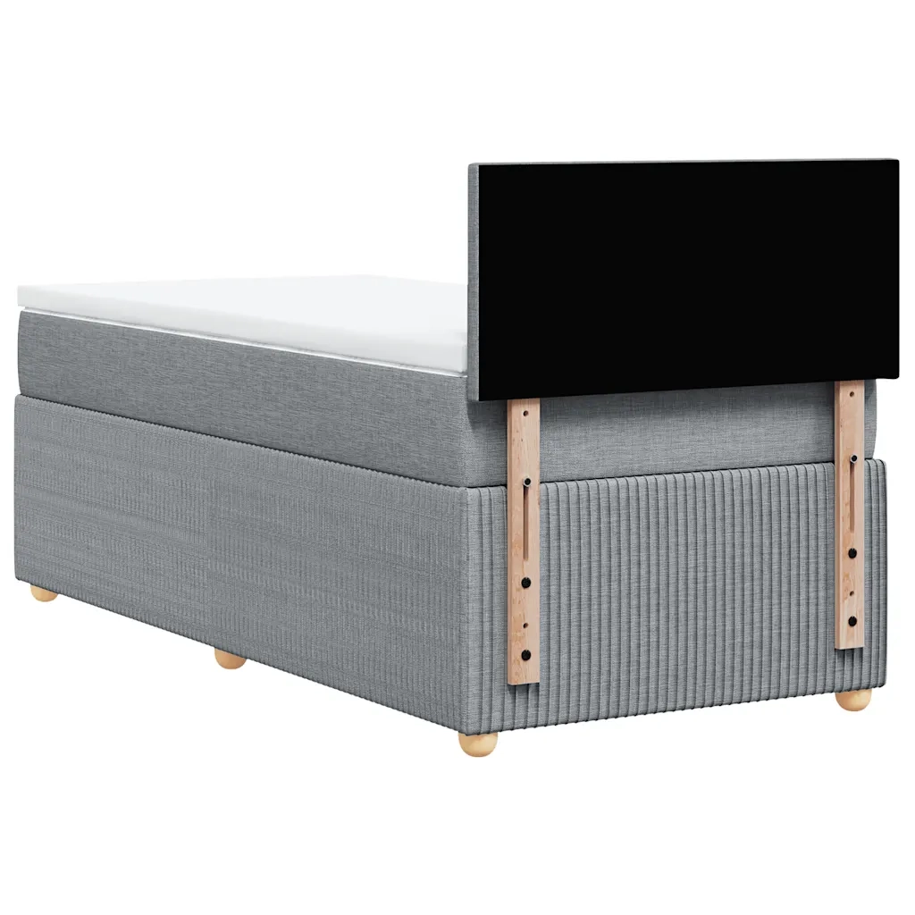 Letto singolo | Letto per adulti | Giroletto a Molle con Materasso Grigio Chiaro 80x200 cm Tessuto