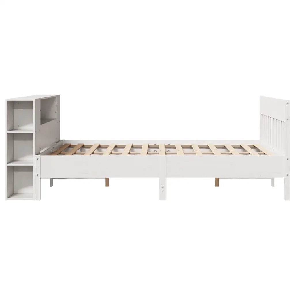 Letto matrimoniale | Letto per adulti | Letto Libreria senza Materasso Bianco 150x200 cm Legno di Pino