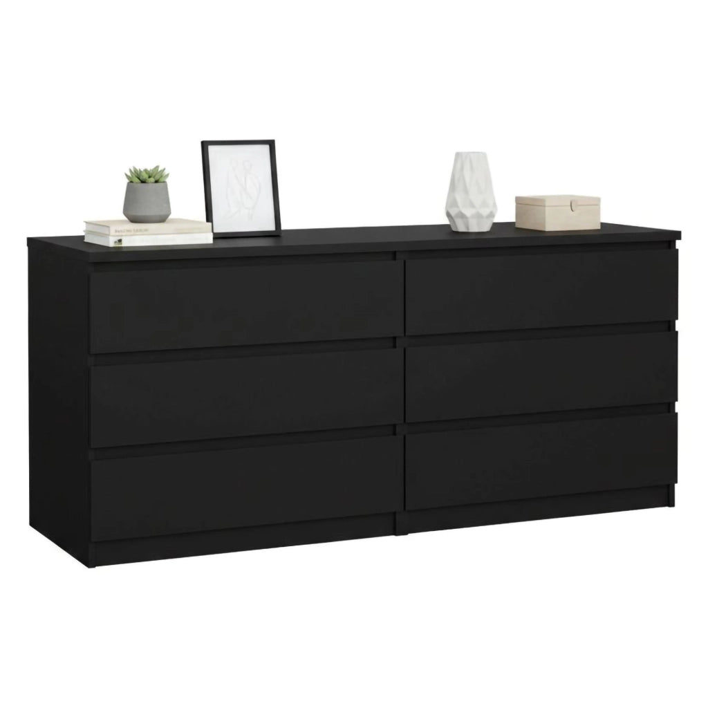 Credenza Abacadabra, Buffet da soggiorno, Madia da salotto, Dispensa da cucina, 154x50 h70 cm, Nero