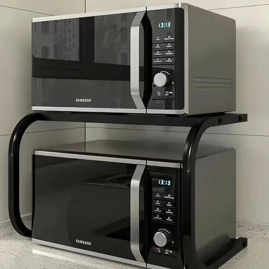 Organizzatore per cucina 2 livelli - Metallo - 55x35x35 - Nero