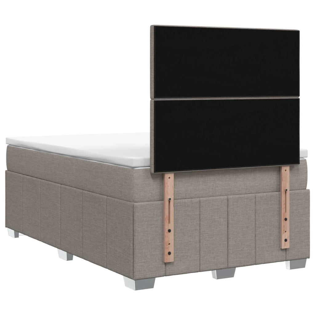 Letto Box Spring LED con Materasso Tortora 120 x 190 cm Tessuto 3455560