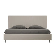 Letto matrimoniale king size con rete imbottito 180x200 similpelle tortora Goya