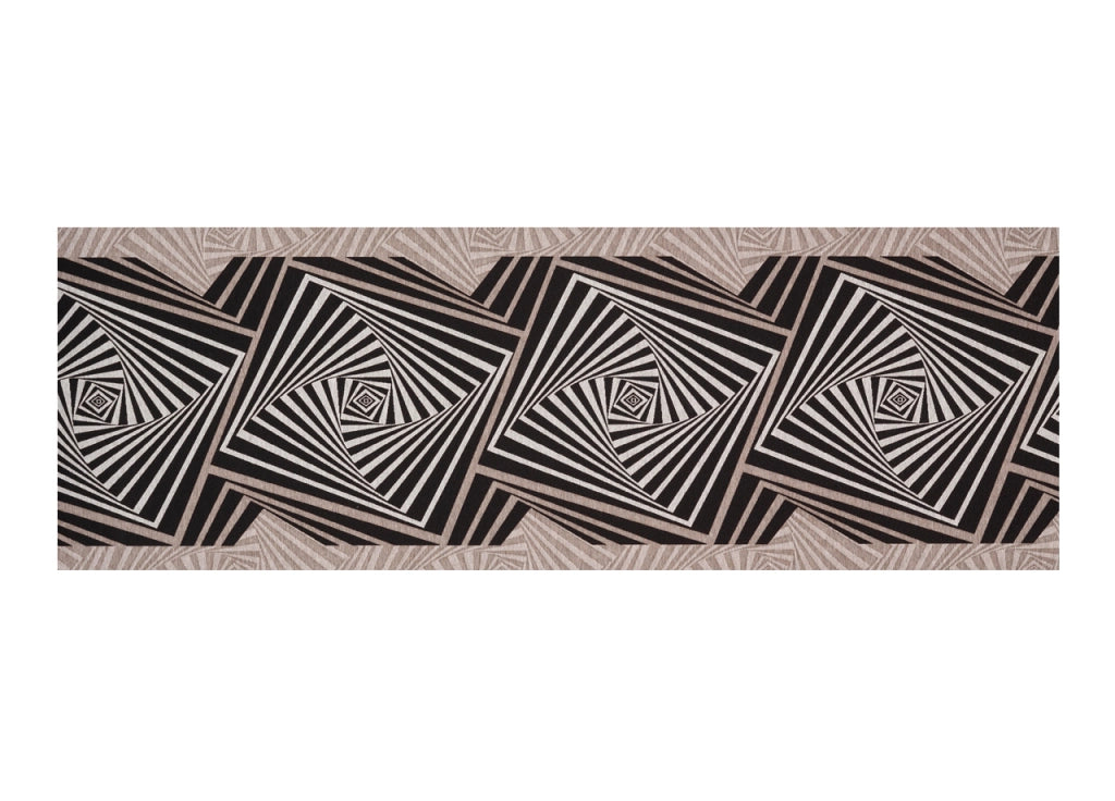 Tappeto Passatoia In Tessuto Jacquard Linea Emozioni Disegno Optical Nero - 57x230 - Nero