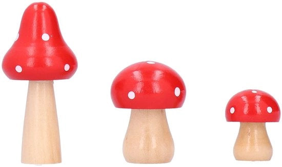 Decorazione a forma di funghi in legno - Ornamenti unici e duraturi - Ideali per la decorazione interna e come regalo - Progettati con stile charme