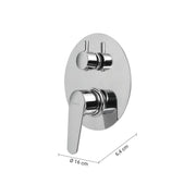 Miscelatore da incasso per doccia con deviatore Como cromo 16 x 6,4 x 6,4 cm