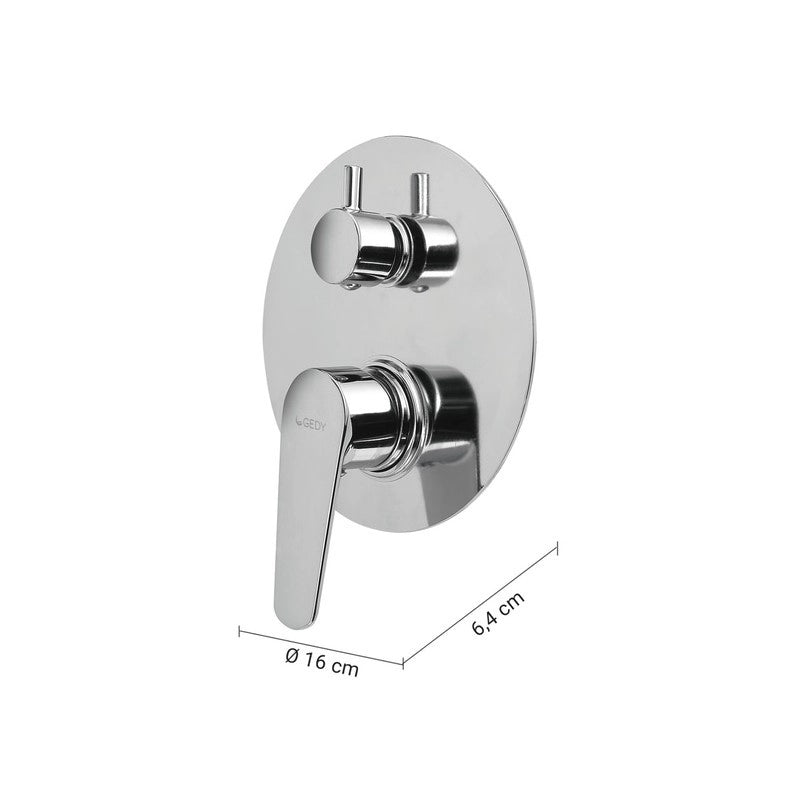 Miscelatore da incasso per doccia con deviatore Como cromo 16 x 6,4 x 6,4 cm