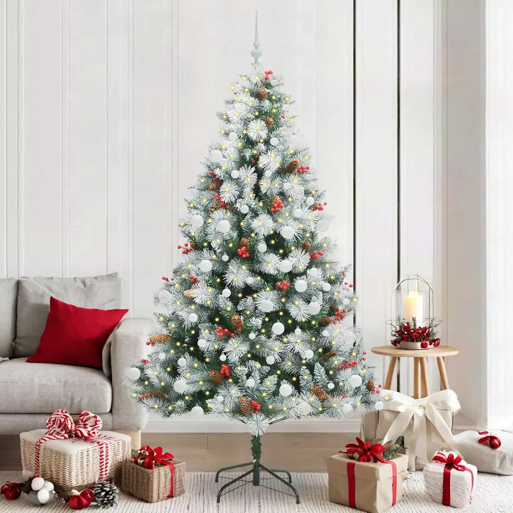 Albero di Natale artificiale Verde e bianco 210 cm 3395191