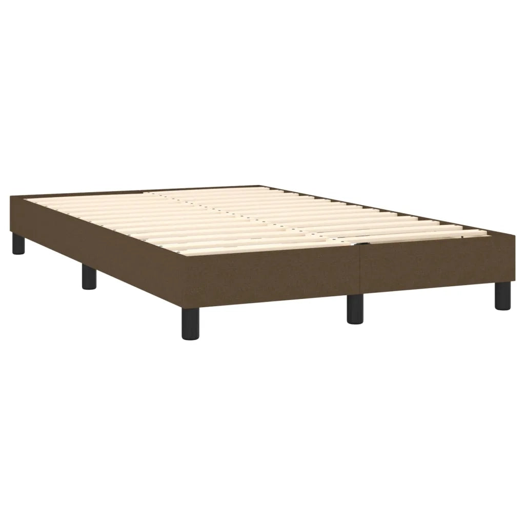 Letto a Molle Materasso e LED Marrone Scuro 120x200 cm Tessuto 3133064