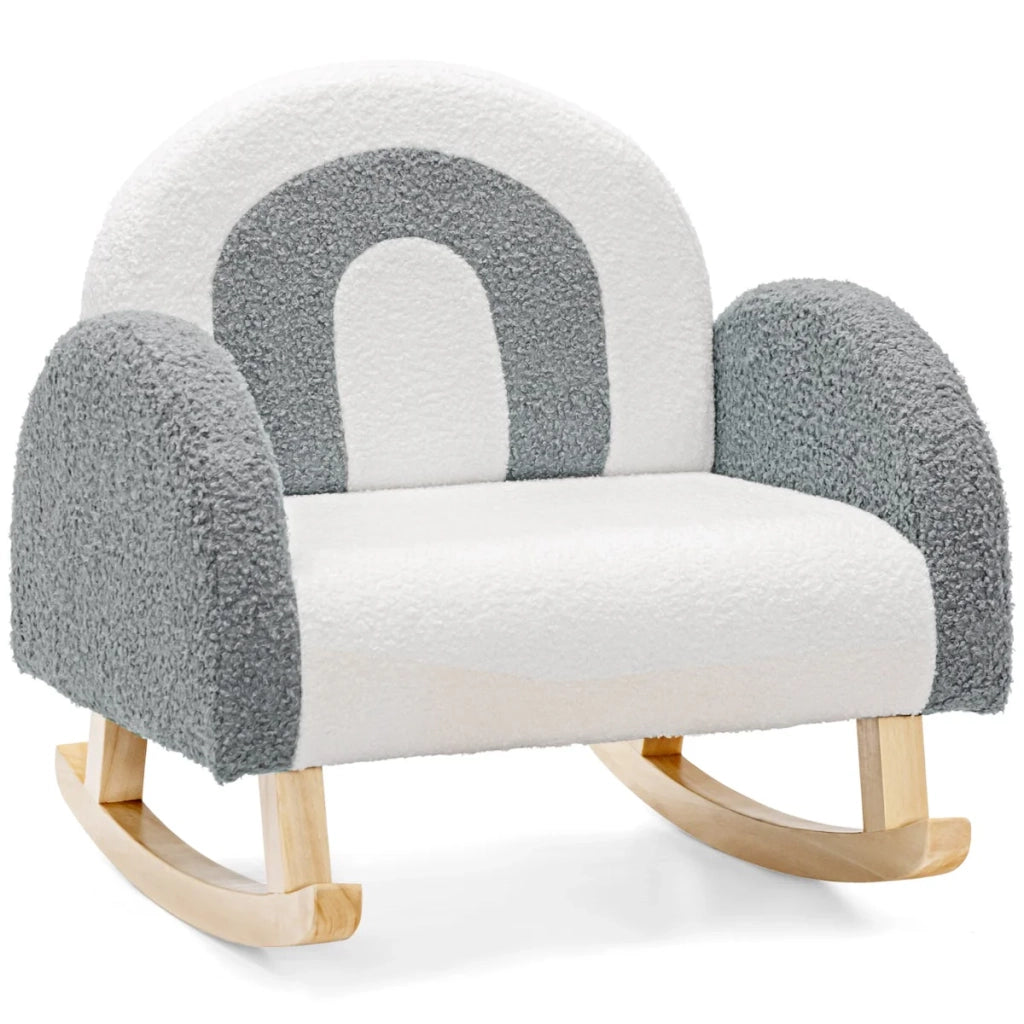 Sedia a dondolo per bambini 50,8 x 49,5 x 50,8 cm ergonomica e confortevole stile morbido velluto grigio 20_0011014