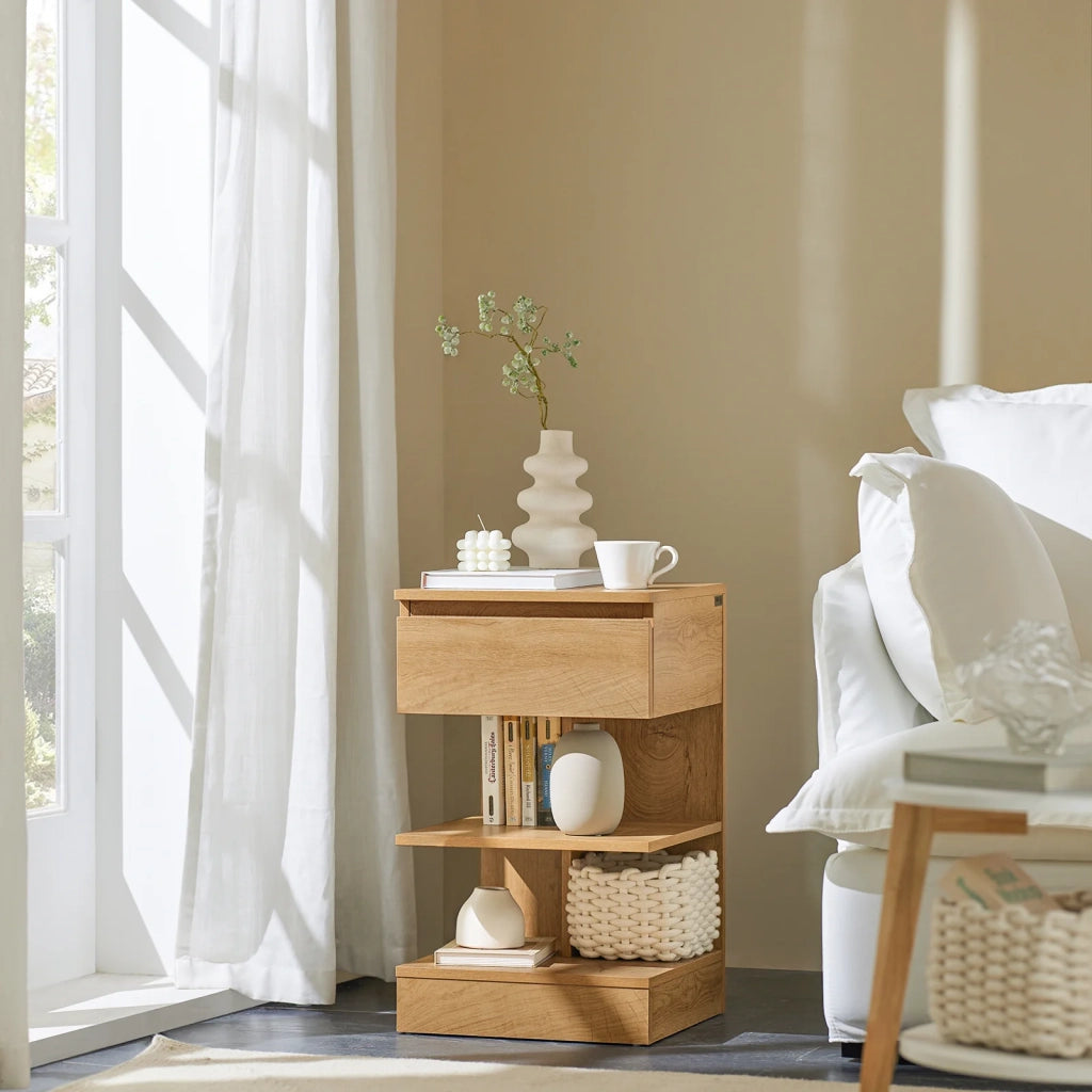 Tavolino da divano tavolino da soggiorno Comodini letto con cassetto Naturale FBT49-N