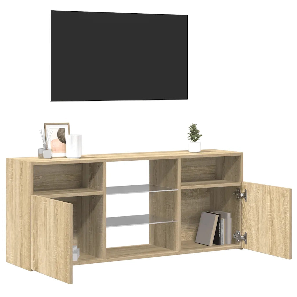 Mobile Porta TV con Luci LED Rovere Sonoma 120x30x50 cm 804304