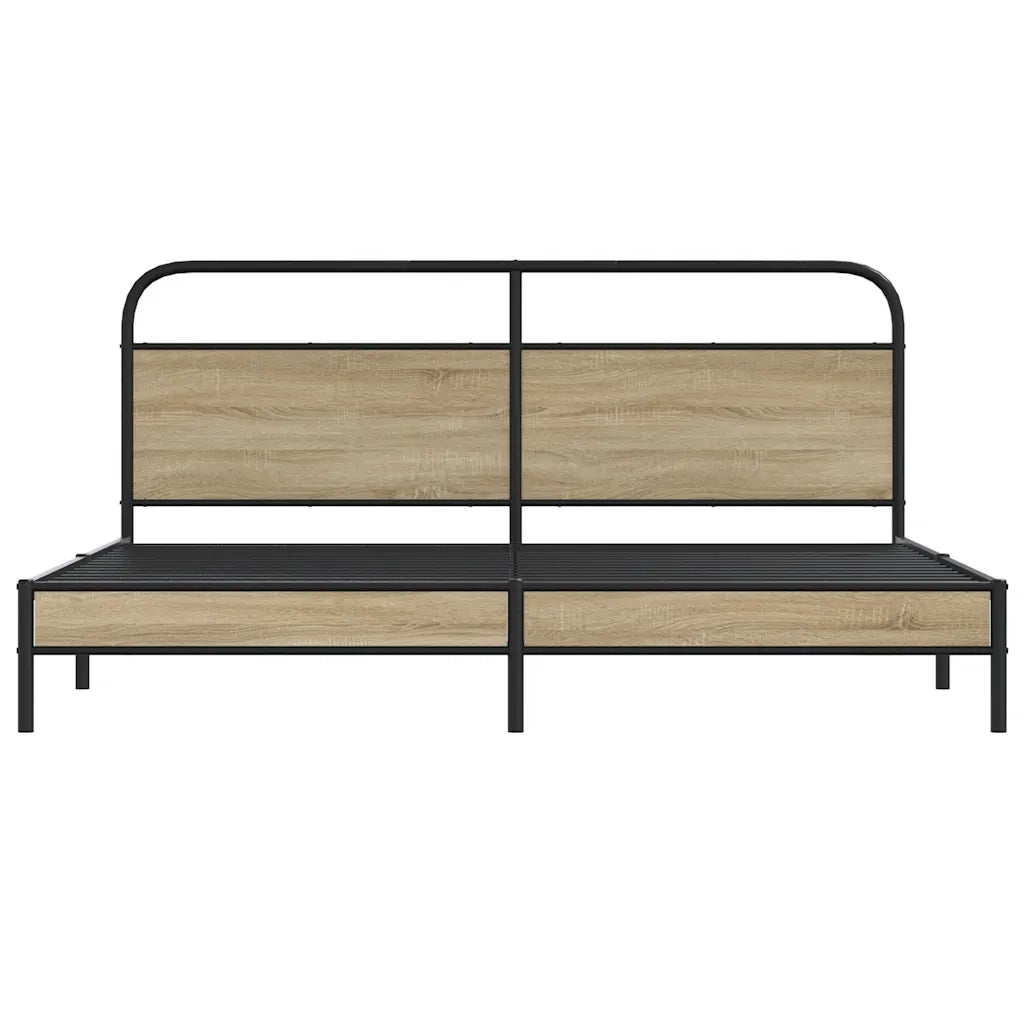 Giroletto senza Materasso in Metallo-Struttura Letto Rovere Fumo 200x200 cm 127336