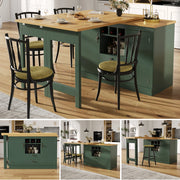 Tavolo Bar Allungabile con Funzione Girevole 360¡ã e Vano Contenitore ¨C Xylo ¨C Verde Scuro, 120-180 cm
