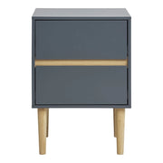Comodino Bisley, Grigio, MDF, 35x40x55 cm
