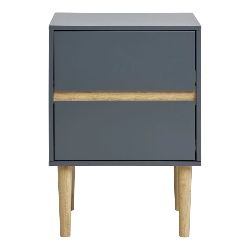 Comodino Bisley, Grigio, MDF, 35x40x55 cm