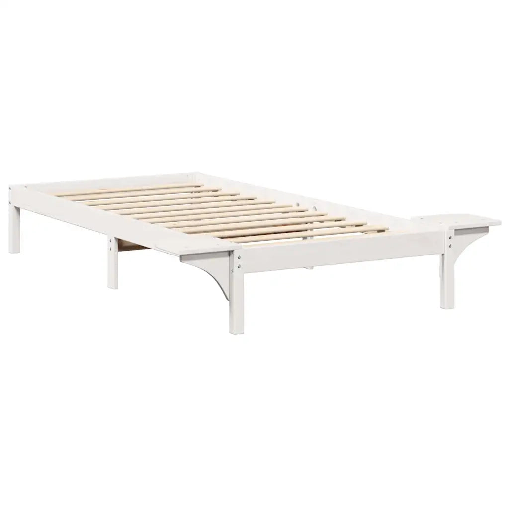 Letto singolo | Letto per adulti | Struttura del letto Bianco 100 x 200 cm Pino massello