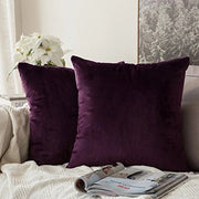 Set di 2 cuscini decorativi in velluto senza imbottitura - Cuscini decorativi con chiusura a zip nascosta - Viola - 20 x 20 pollici / 50 x 50 cm