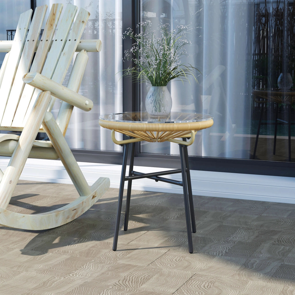 Tavolo da giardino in polyrattan ¨C Minimal ¨C beige, 50x50 cm