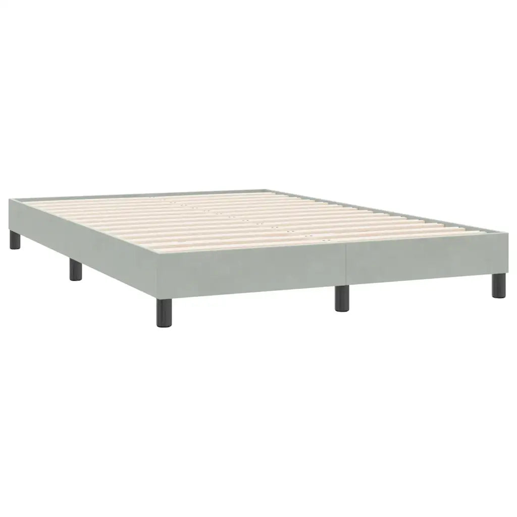 Letto matrimoniale | Letto per adulti | Giroletto senza Materasso Grigio Chiaro 140x220 cm Velluto