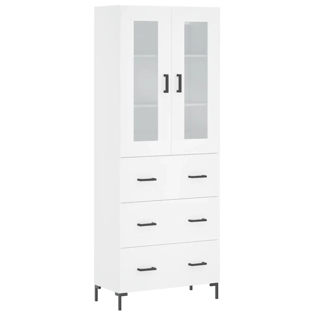 Credenza | Madia | Buffet da pranzo | Armadio da pranzo Bianca 69,5x34x180 cm in Legno Multistrato