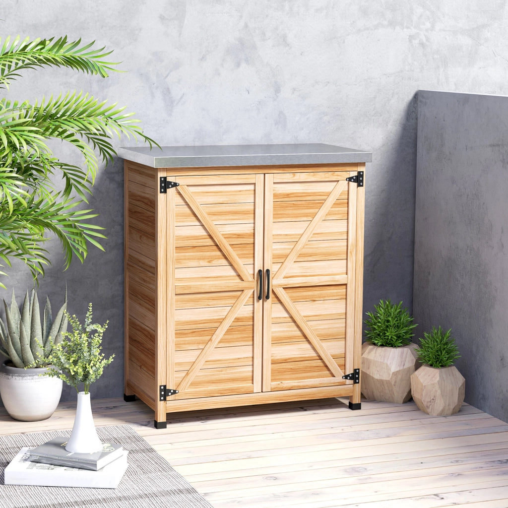 Caseta da Giardino ¨C zephmum ¨C Legno Acciaio 79x43x92 cm