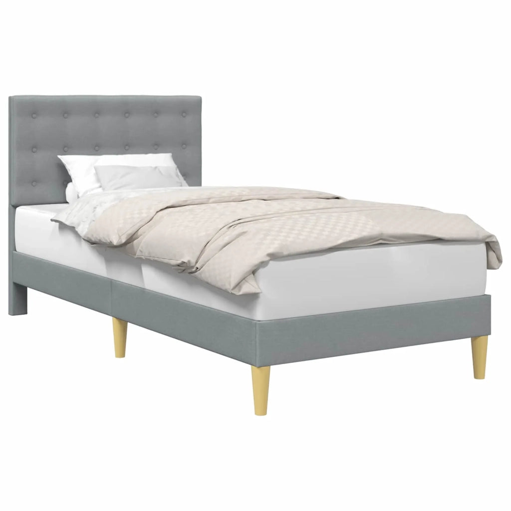 Letto singolo | Letto per adulti | Struttura del letto Grigio Chiaro 90 x 190 cm Tessuto