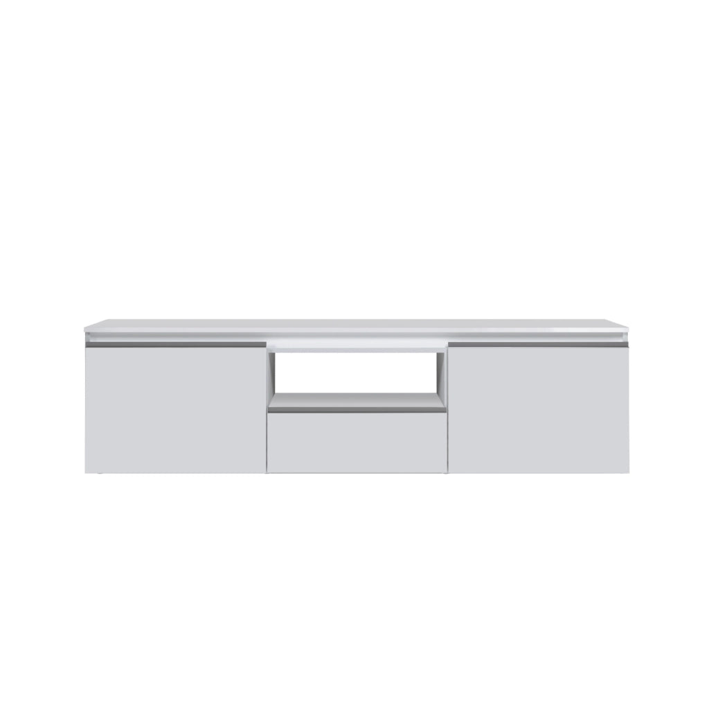 WHOUS Mobile porta tv Magic a 2 ante e 1 cassetto bianco lucido 180x40x50 cm