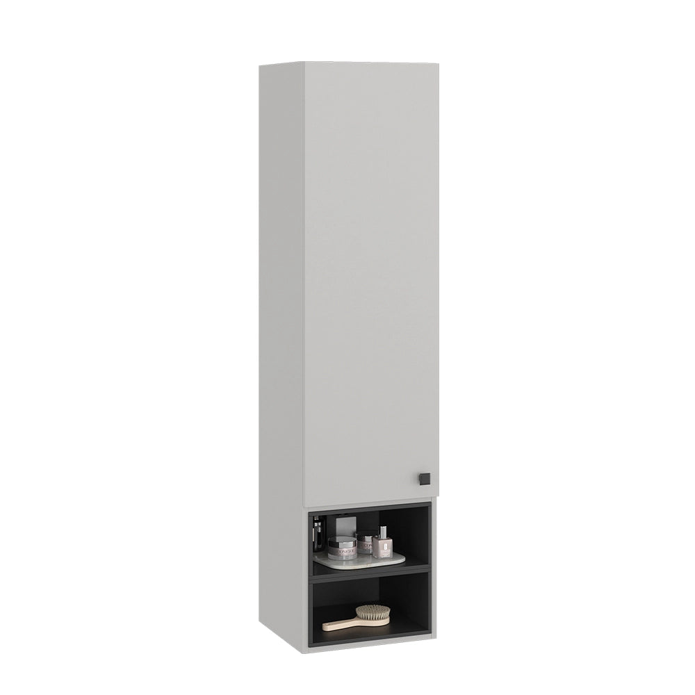 Vicco Armadio per il bagno Grigio 37.5 x 150 cm con anta e vani a giorno