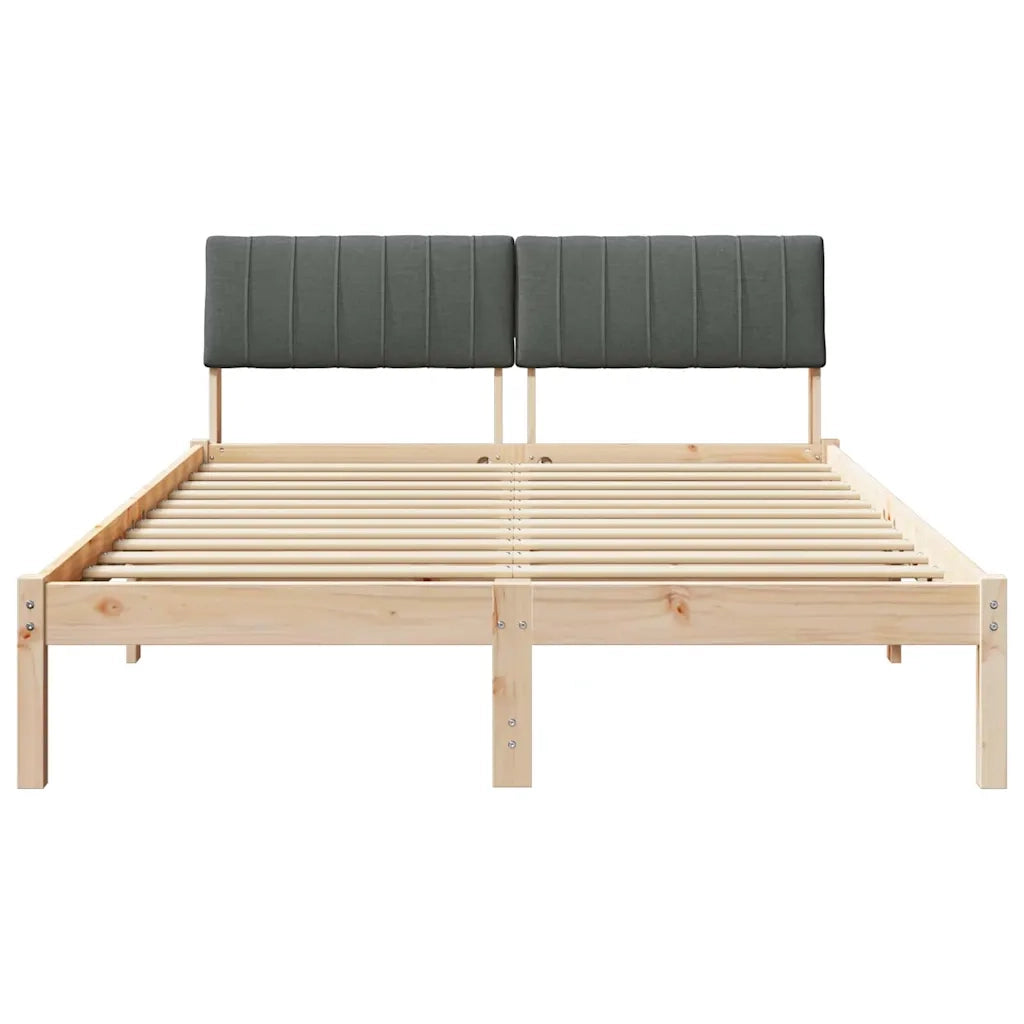 Letto matrimoniale | Letto per adulti | Struttura del Letto marrone e grigio scuro 135 x 190 cm