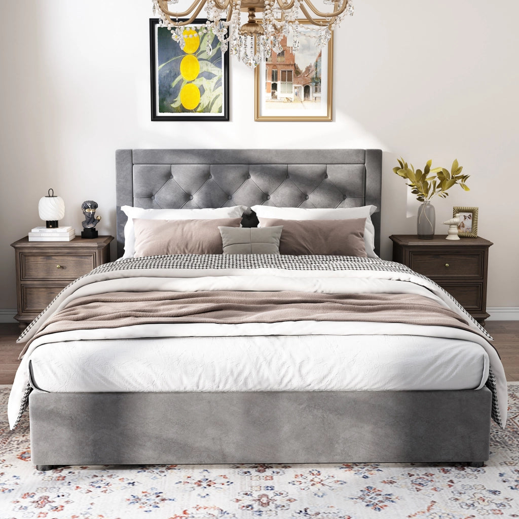 letto imbottito acciaio grigio 140 x 200 cm