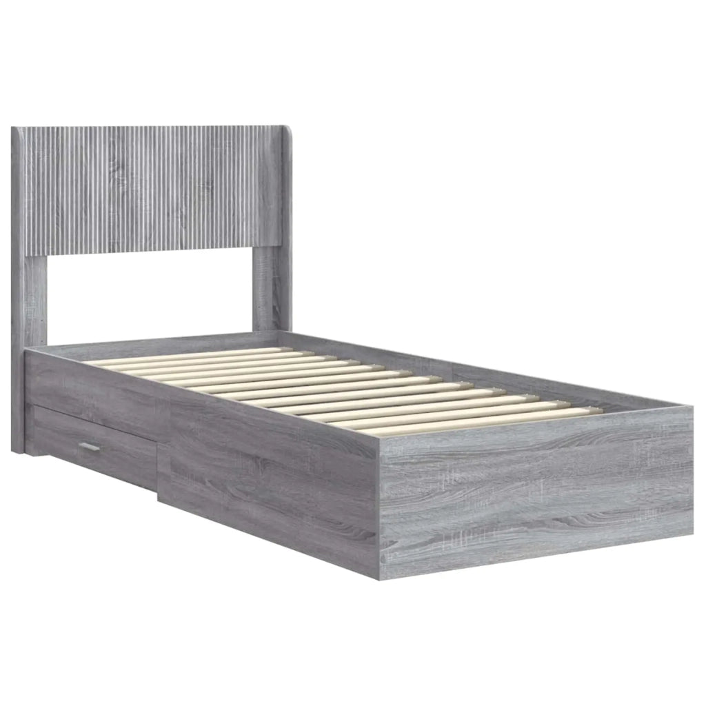 Struttura del letto con stoccaggio e testata Sonoma grigio 3414504