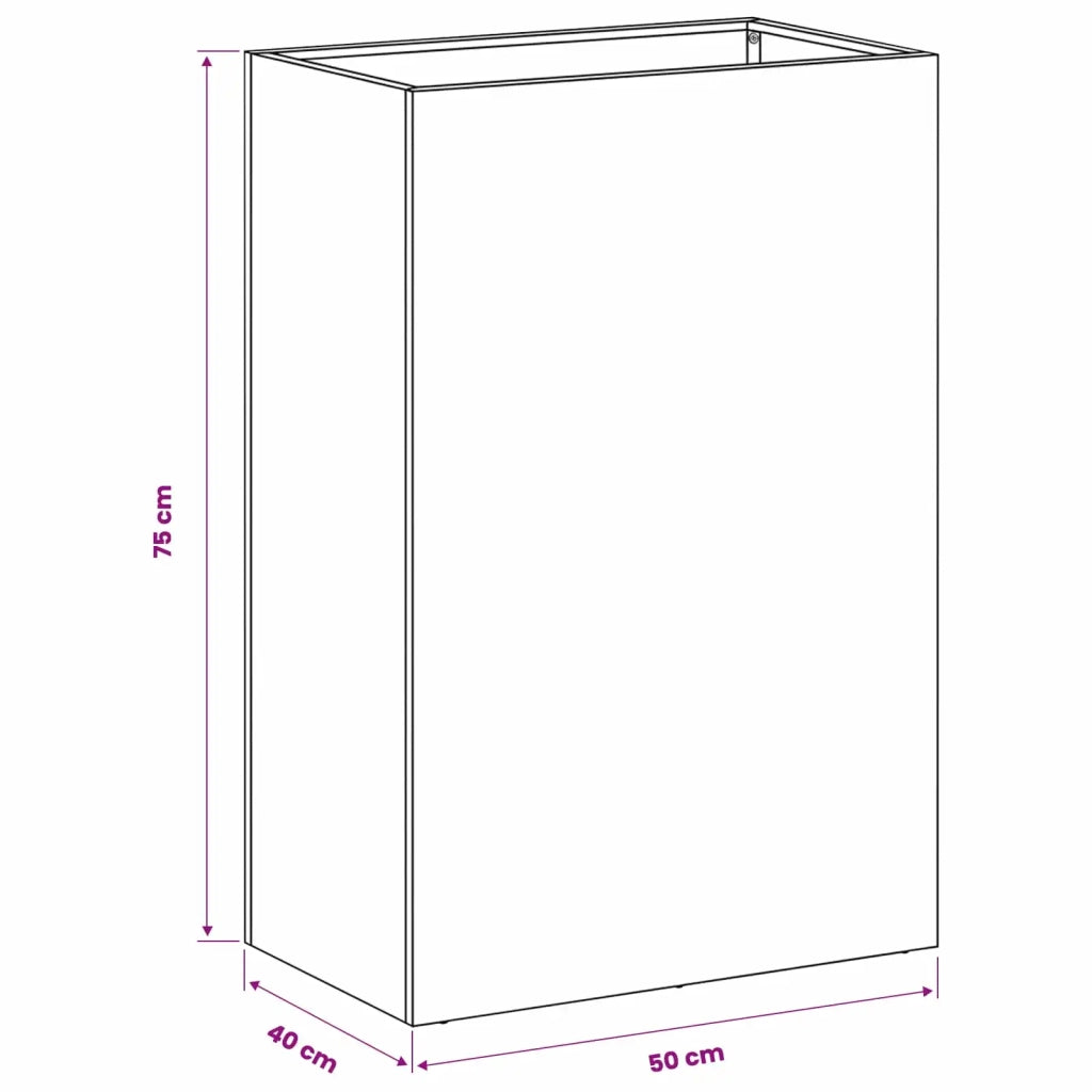 Vaso da giardino 2 pz Argento 50 x 40 x 75 cm Acciaio zincato 8005677