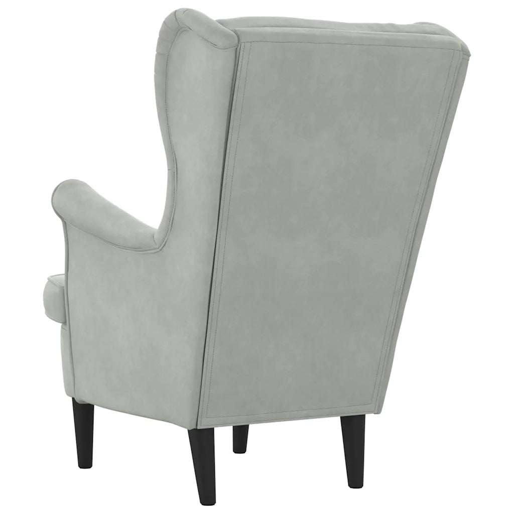 Poltrona Grigio Chiaro Velluto