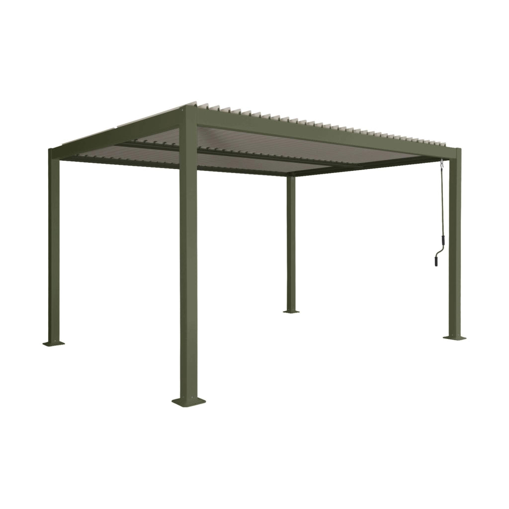 Pergola bioclimatica 3x4m in alluminio e acciaio, lamelle orientabili