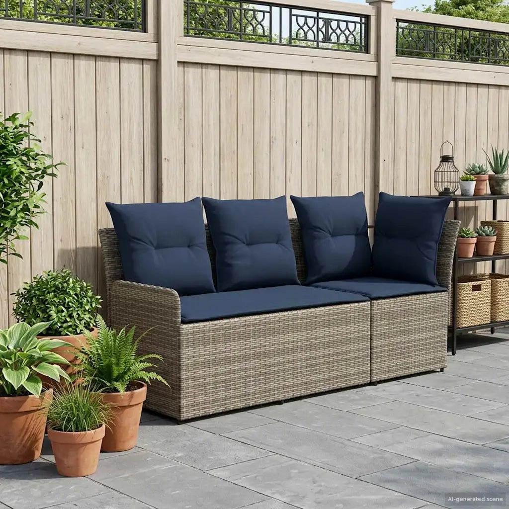 Sofa da giardino-Divano con braccioli da giardino con divano angolare 2 Pezzo 824410