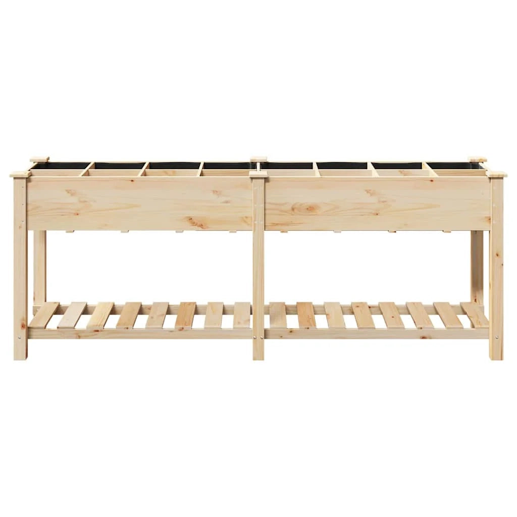Fioriera da giardino con ripiano 203,5 x 53 x 76,5 cm design minimalista e resistente in legno di abete beige 02_0058854