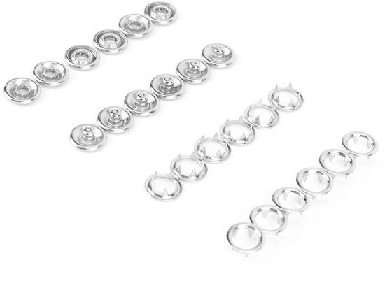 Set di Drukknop 200 Pezzi - Drukknop Metallico 9,5 mm - Drukknop per Abbigliamento - Strumento di Installazione per Drukknop - Facile da Utilizzare - Adatto a Diverse Applicazioni - Drukknop