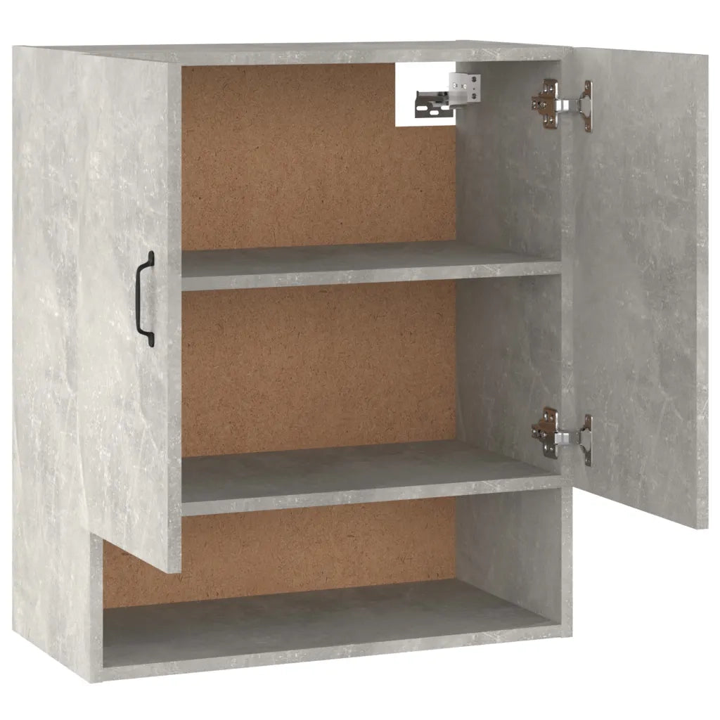 Mobiletto a muro pratico e dal design moderno 60 x 31 x 70 cm con spazio contenitivo ottimizzato in legno grigio cemento 02_0048048