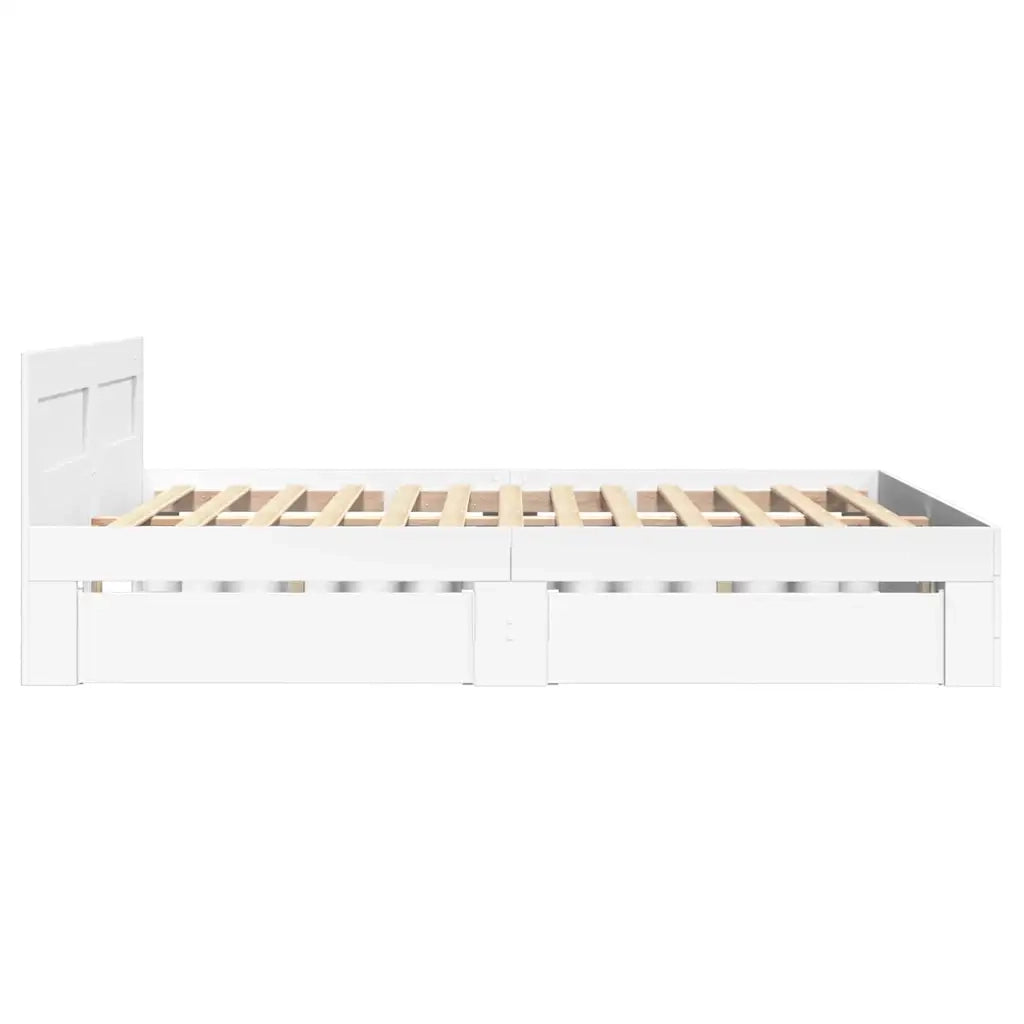 Letto matrimoniale | Letto per adulti | Struttura del letto 2 pcs Bianco 137 x 188 cm Legno multistrato