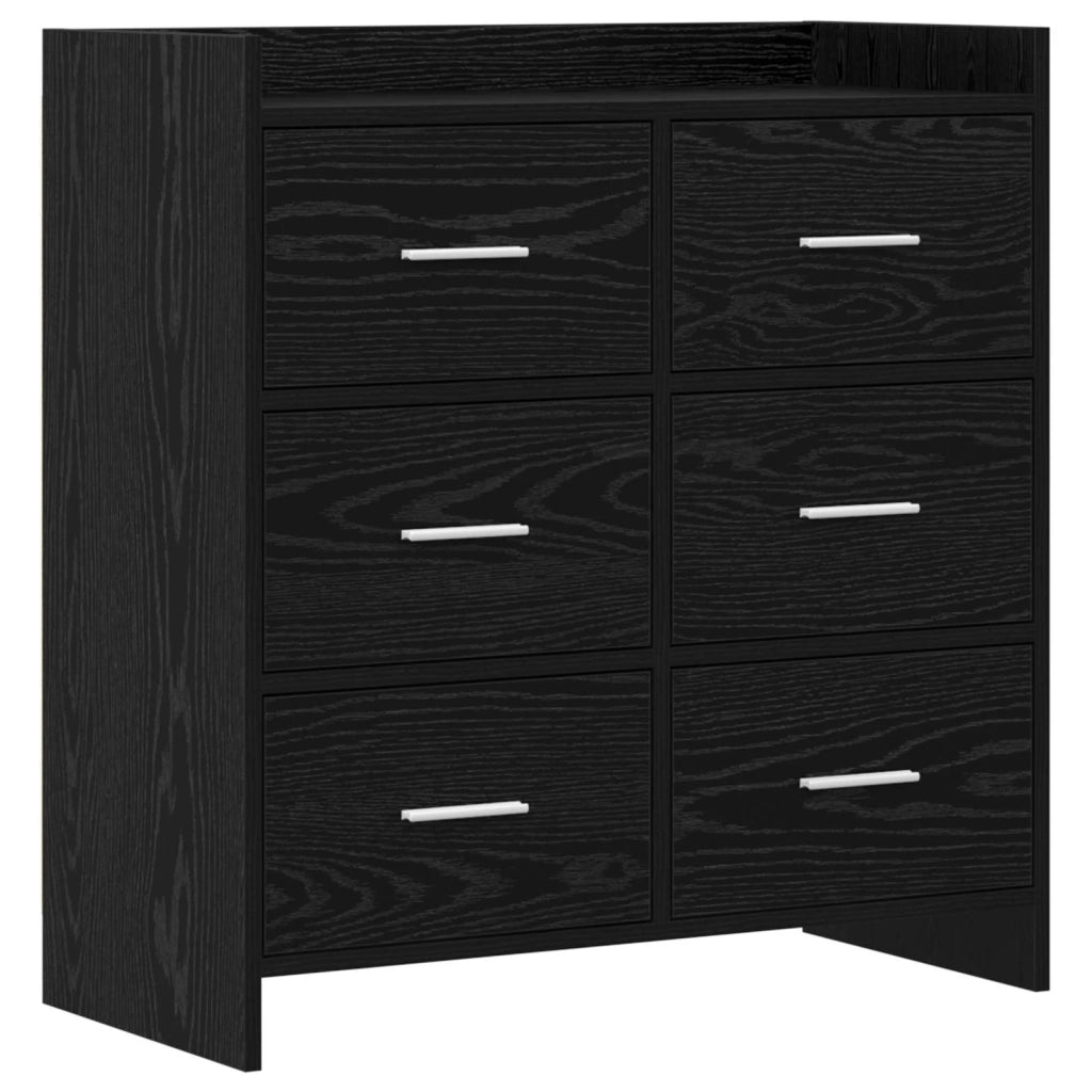 Credenza Rovere Nero 75 x 33 x 80 cm Legno ingegnerizzato 8011100