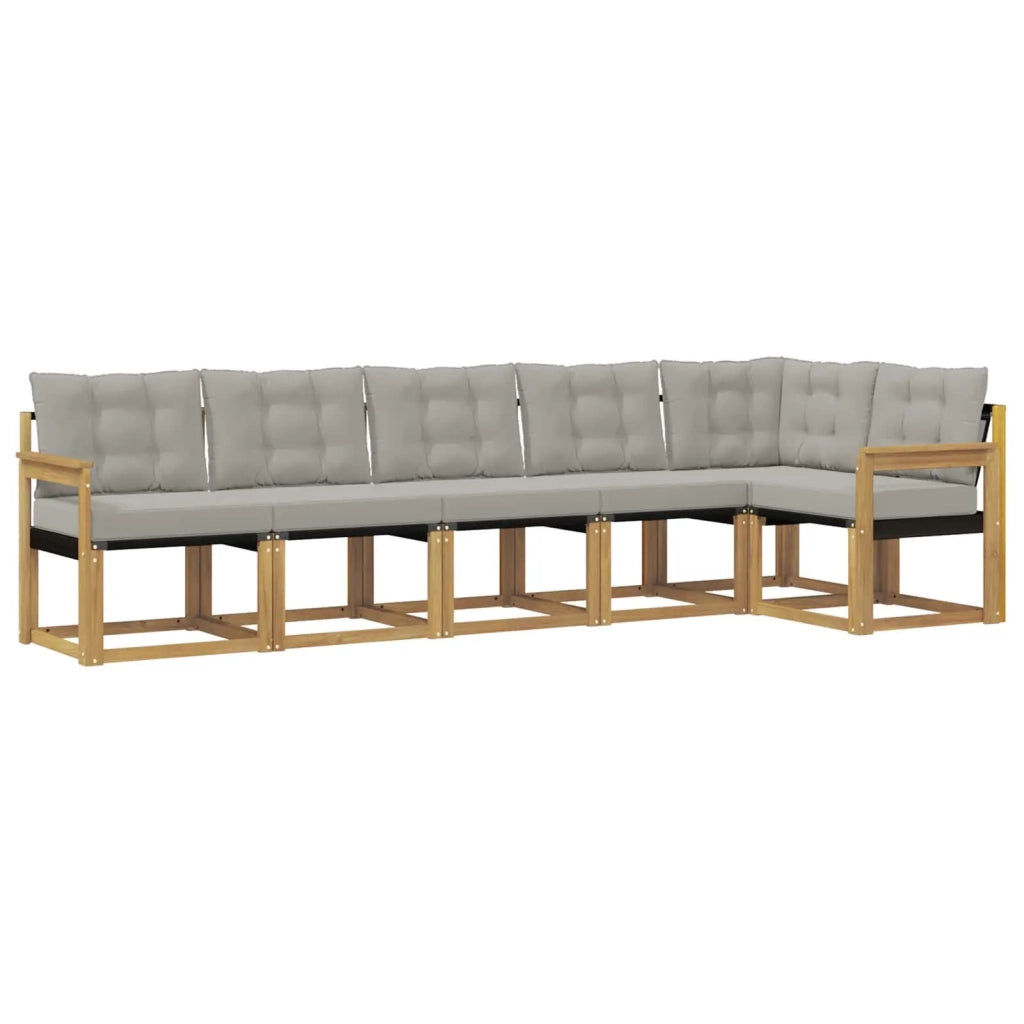 Set di divani da esterno 6 pz Bianco e Grigio Chiaro 3389517