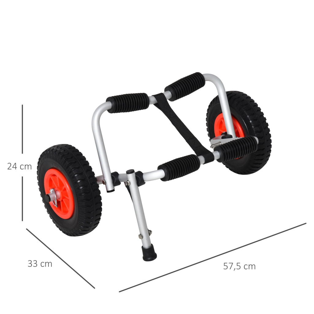 Carrello Trasporto Pieghevole per Kayak ¨C Xylo ¨C Alluminio 75kg 57,5x33x24cm Argento