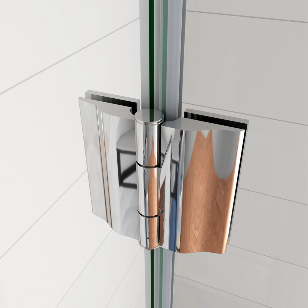 WALK IN Parete Doccia Paretina Fissa + Porta Movibile 86x190 cm in Vetro 8 mm Trasparente Temperato Anticalcare con Barra Stabilizzatrice Telaio Cromato Lucido