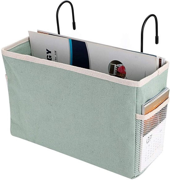 Organizzatore per ripostigli - Cassetto da appendere - Per letto a castello - Archiviazione verticale - Verde - 28 x 10 x 19 cm - Contenitore per ripostigli