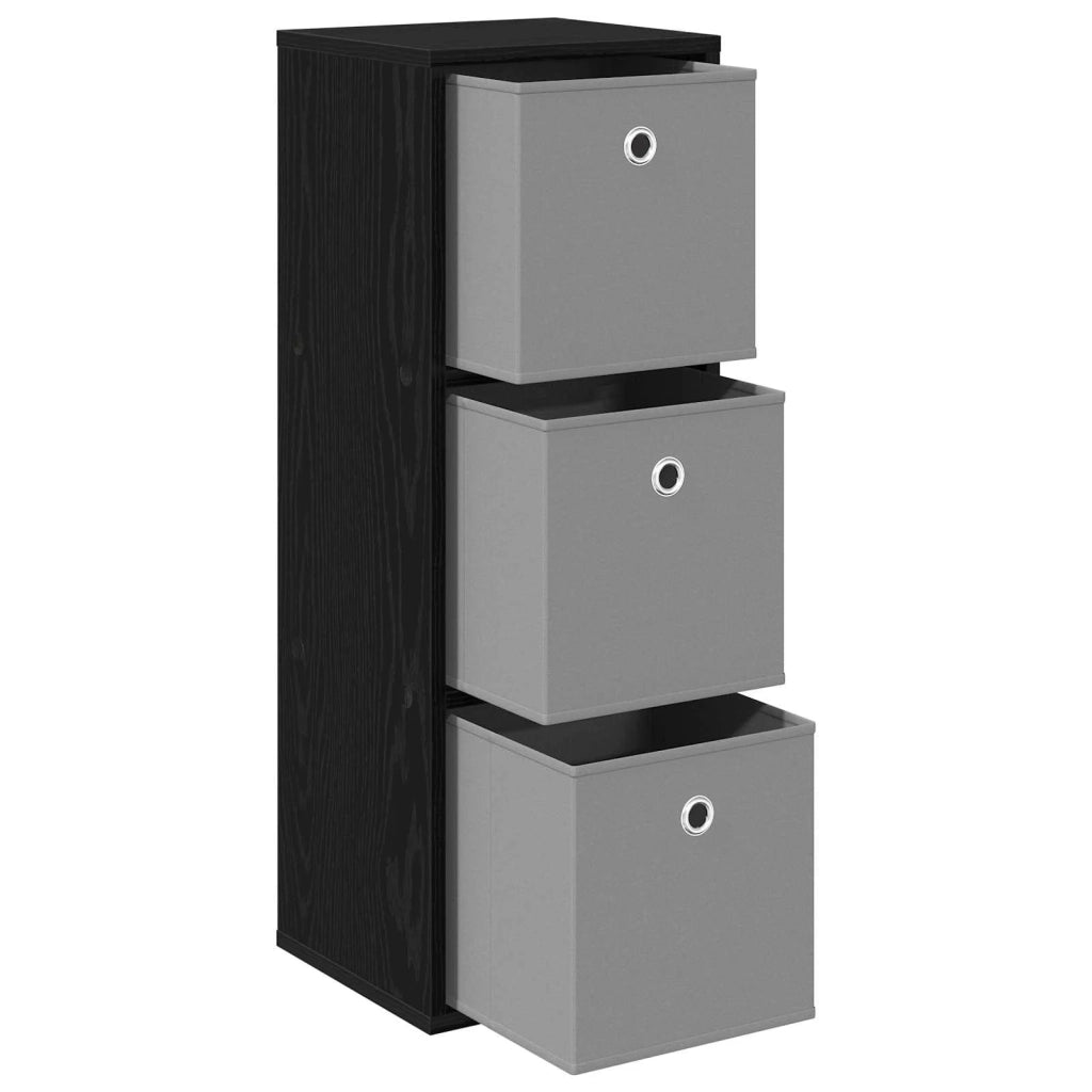Credenza | Madia | Buffet da pranzo | Armadio da pranzo con cassetto Rovere Nero 30,5 x 27 x 84,5 cm