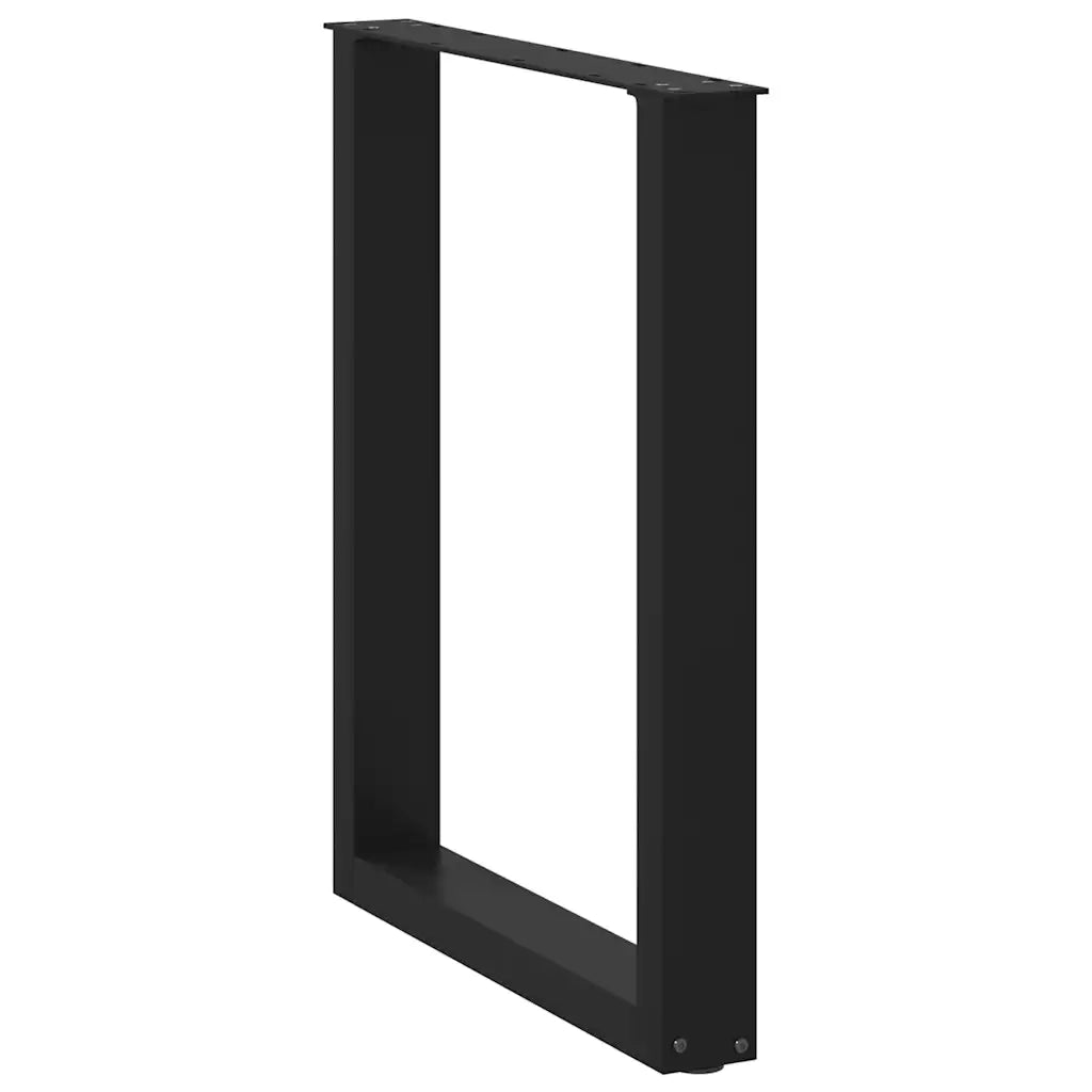 Gambe per tavolo da pranzo a forma di U 2 pz nere 60x(72-73) cm in acciaio 4013180