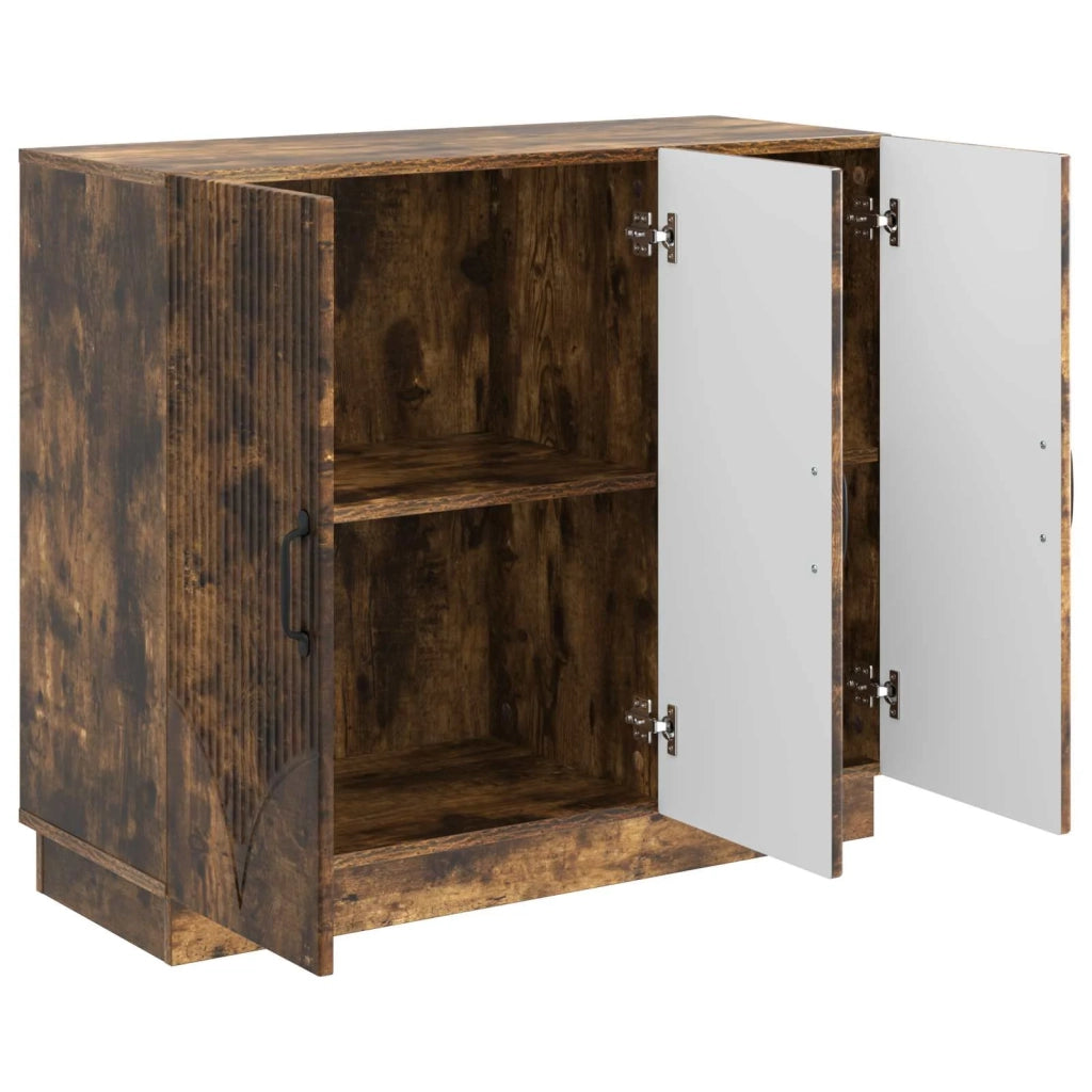 Credenza | Madia | Buffet da pranzo | Armadio da pranzo Rovere Fumo 89 x 34,5 x 77 cm Legno ingegnerizzato